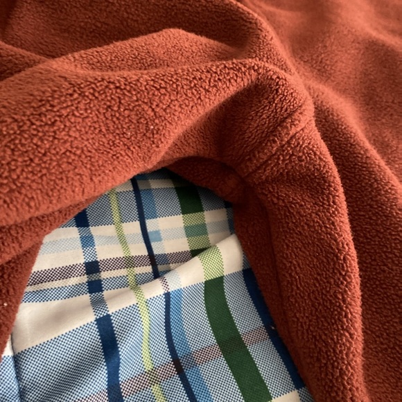 Dark brick and navy fleece jacket - Picture 13 of 17